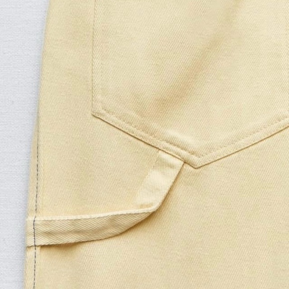 Zara Butter Yellow Cream Wide-Leg Pants - Picture 7 of 14